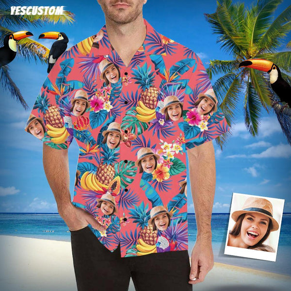 Custom Hawaiian Shirts with Face Banana&Pineapple Design Your Own Aloha ...