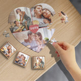 Custom Photo Love Heart-Shaped Jigsaw Puzzle