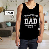 Tank Tops with Custom Name Sleeveless Shirt Personalized This Awesome Dad Men's All Over Print Tank Top