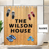 Custom Name Sandy Beach Shower Curtain 66