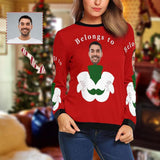 Personalized Face Beard Ugly Women's Christmas Sweatshirts, Gift For Christmas Custom face Sweatshirt, Ugly Couple Sweatshirts