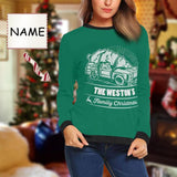 Personalized Name Family Ugly Women's Christmas Sweatshirts, Gift For Christmas Custom Name Sweatshirt, Ugly Couple Sweatshirts