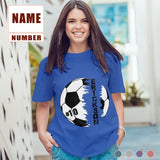 Custom Name & Number Shirts Soccer Simple Multiple Colors Personalized Women's All Over Print T-shirt
